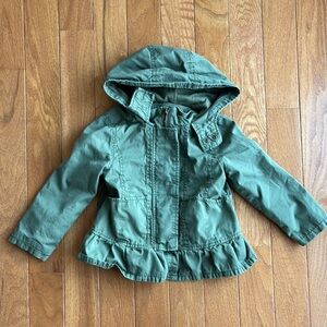 Kids old navy Green Hooded rain jacket. 4T